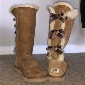 Ugg Bailey triple bow chestnut tall boots